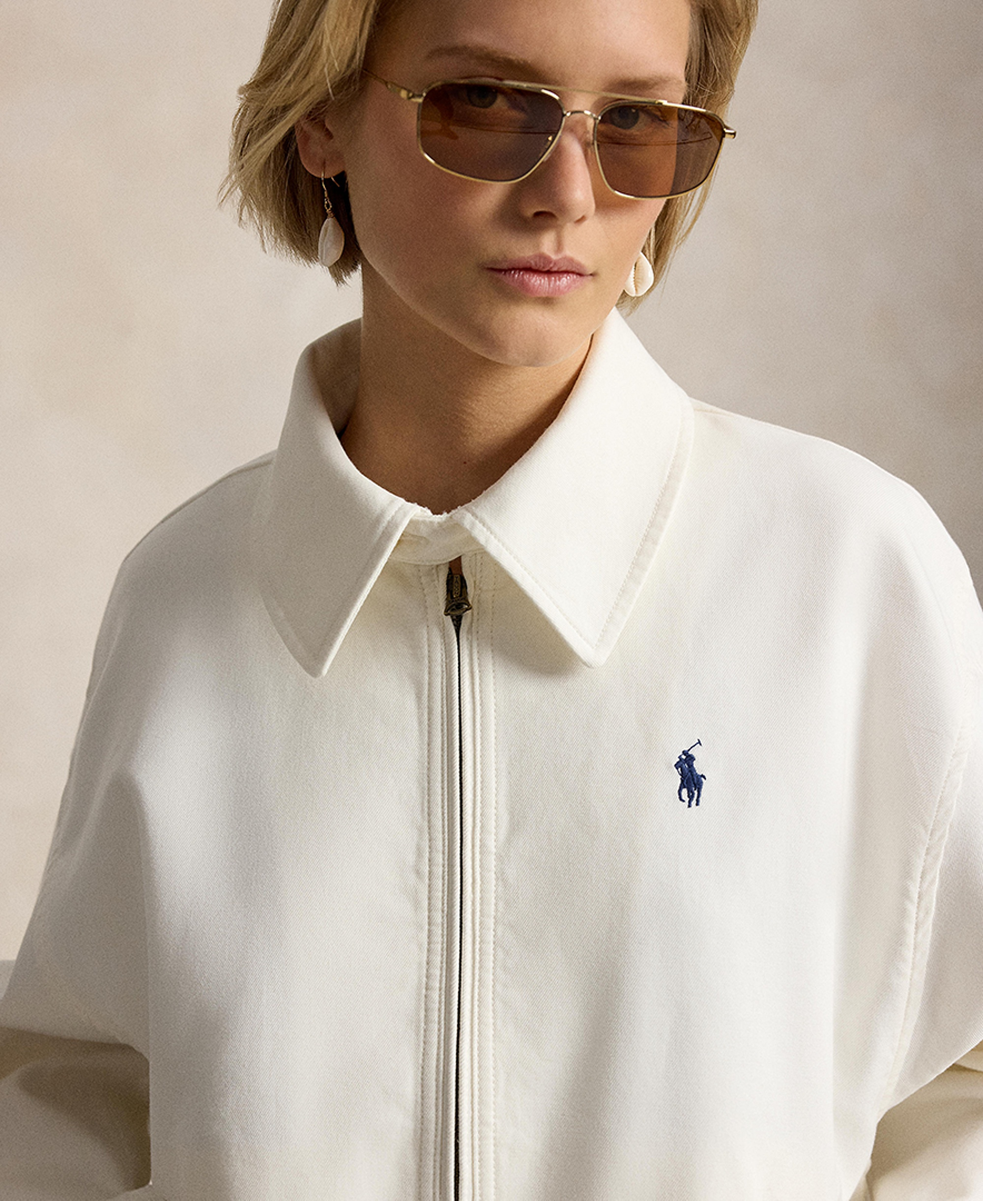Polo Ralph Lauren Women's Long-Sleeve Bomber Jacket - White