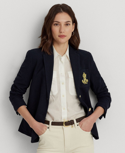Lauren Ralph Lauren Bullion Jacquard Blazer - Lauren Navy
