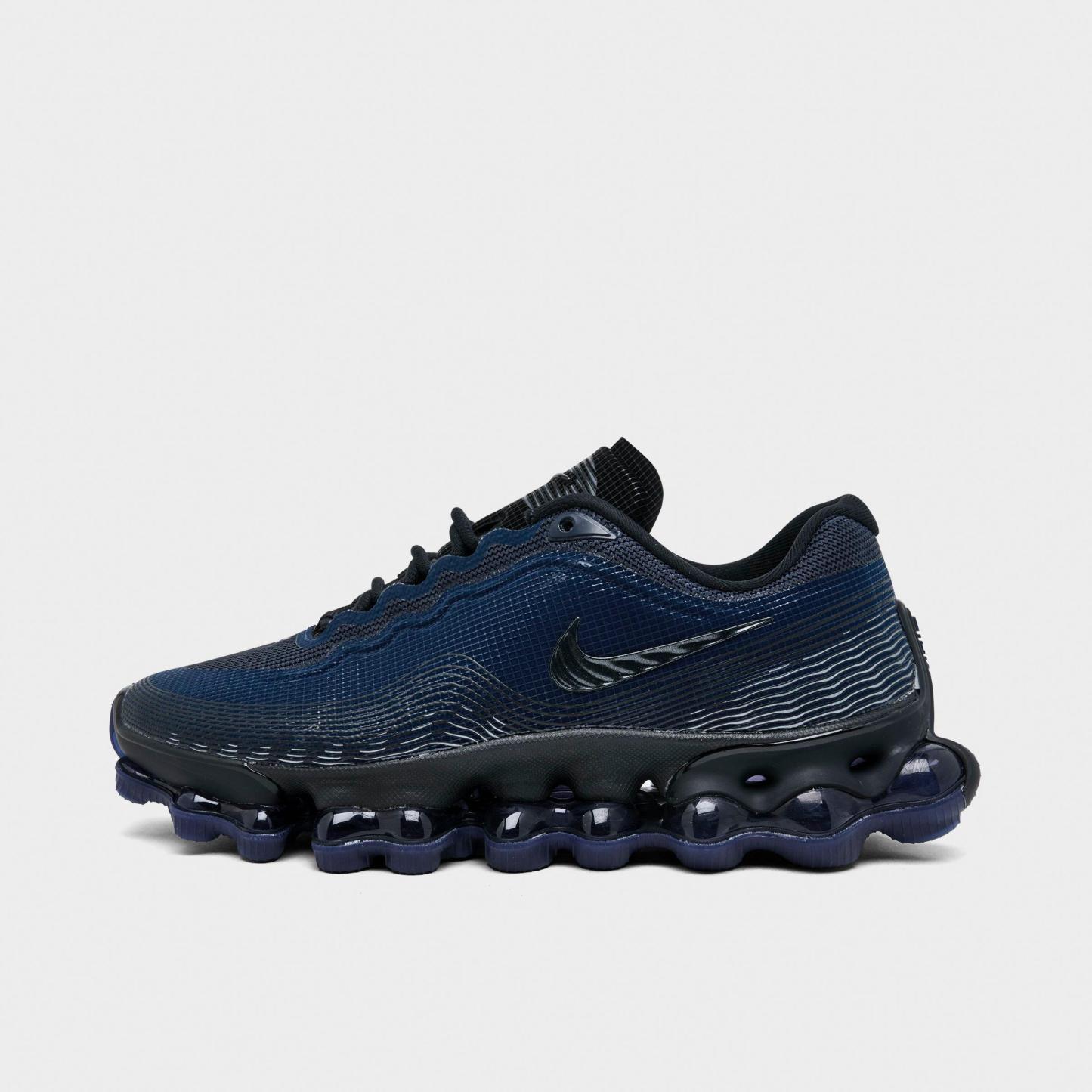 Big Kids' Nithtke Air Liquid Max Casual Shoes - Obsidian/Black Iron - Left shoe facing left. Outside of the shoe.