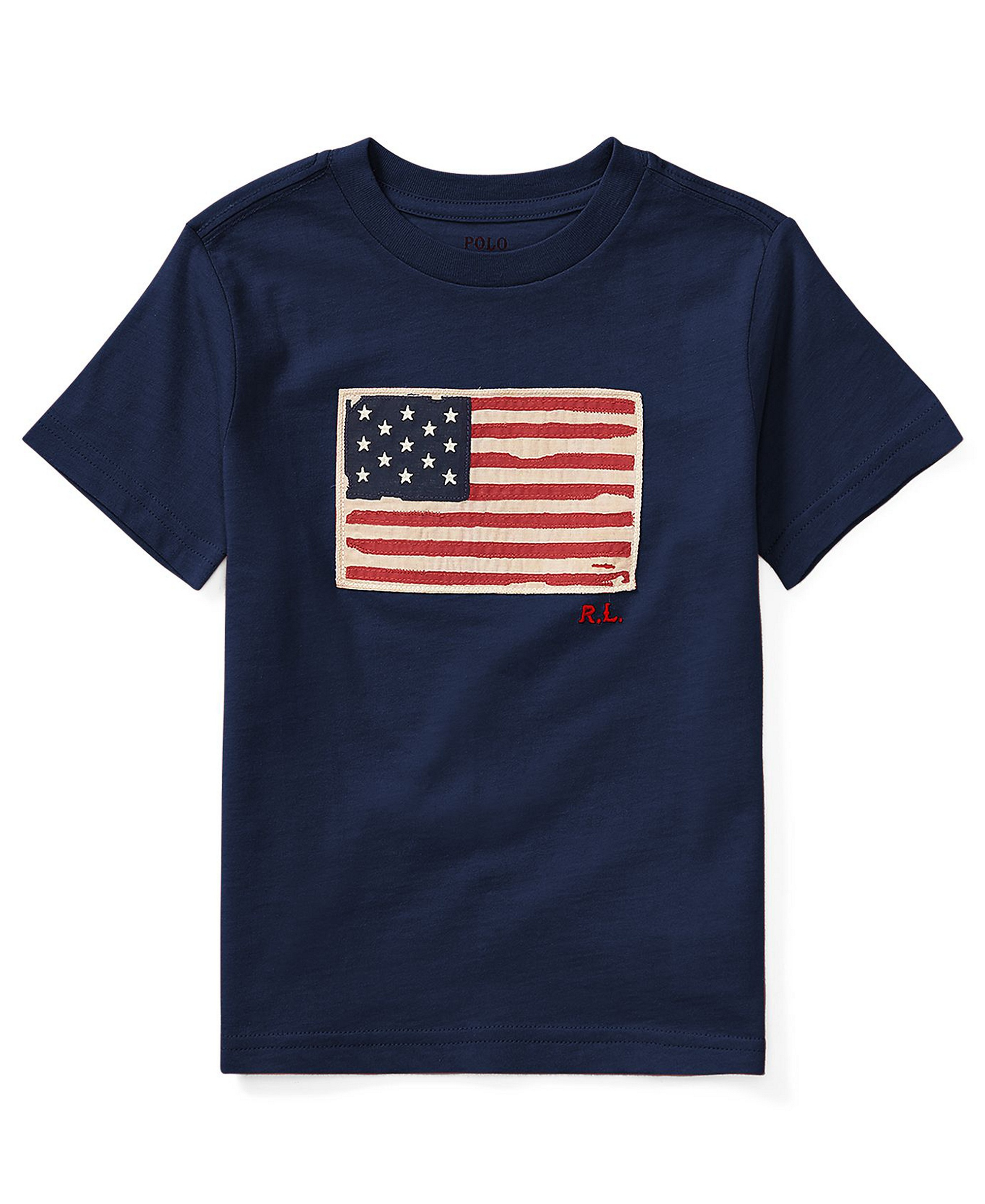 Polo Ralph Lauren Boys' 8-20 Flag Cotton Jersey Tee - Cruise Navy