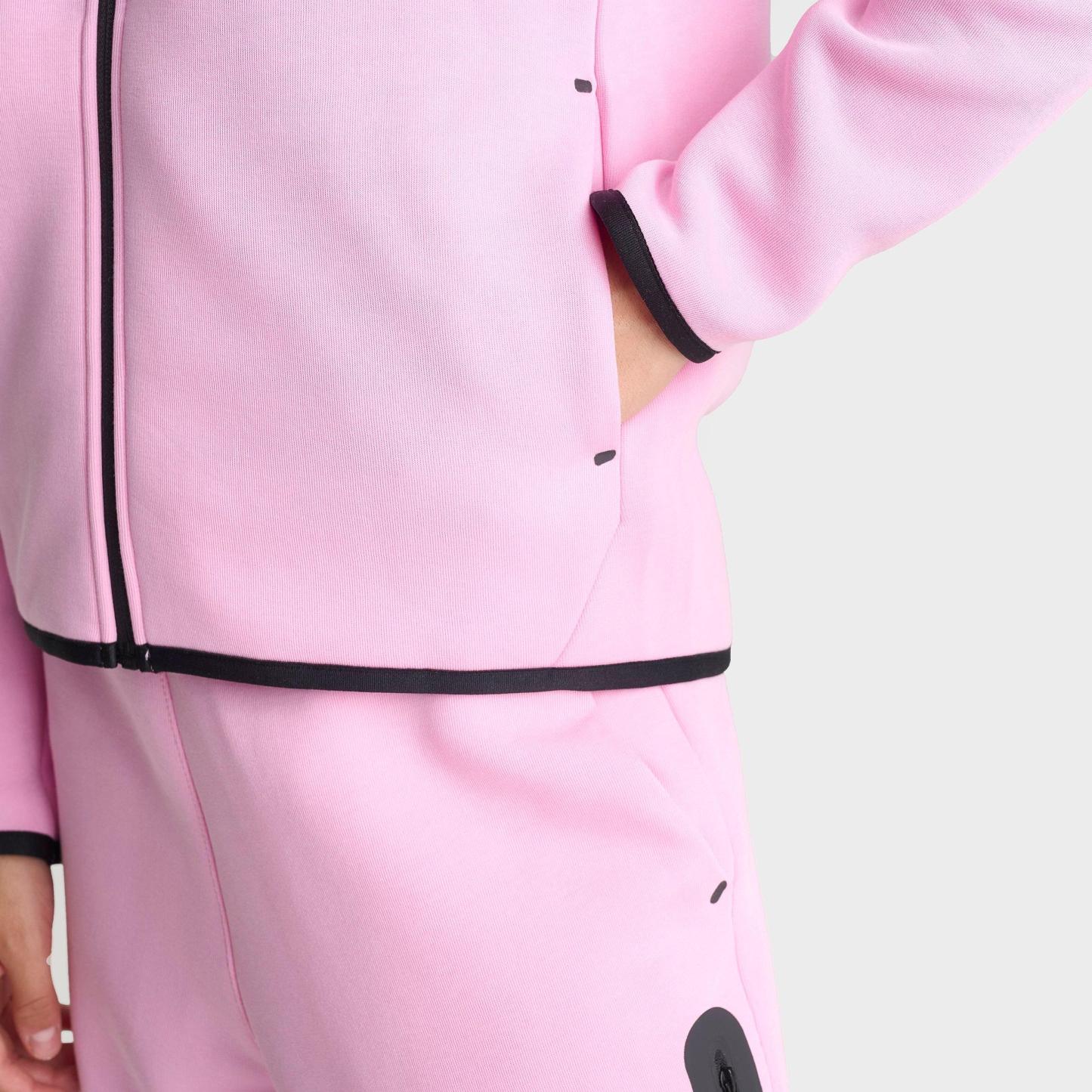 Girls' Big Kids' Nithtke Sportswear Tech Fleece Full-Zip Hoodie - Pink Rise/Black