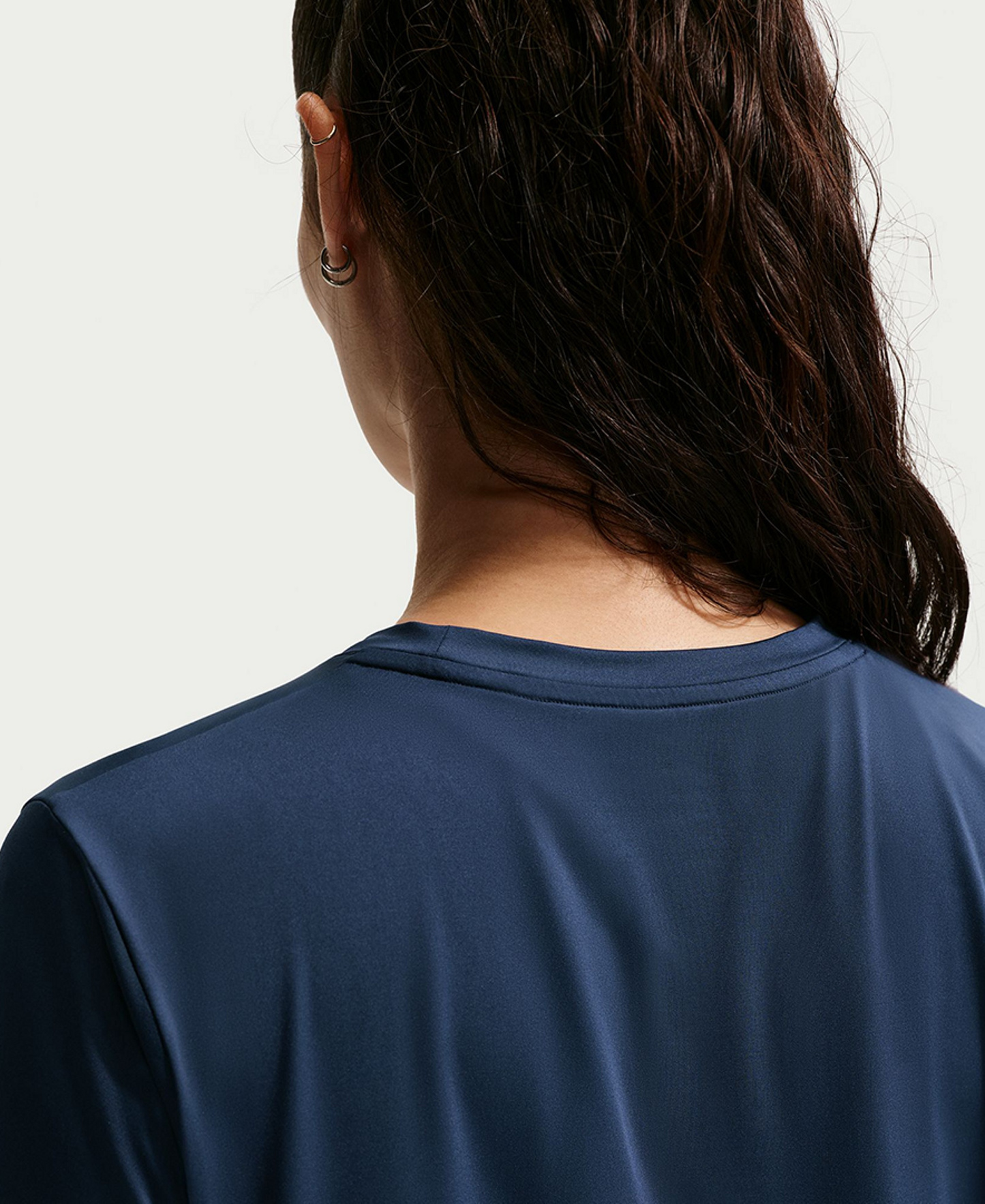 Nike Women's One Classic Dri-Fit Short-Sleeve Top - Midnight Navy/White