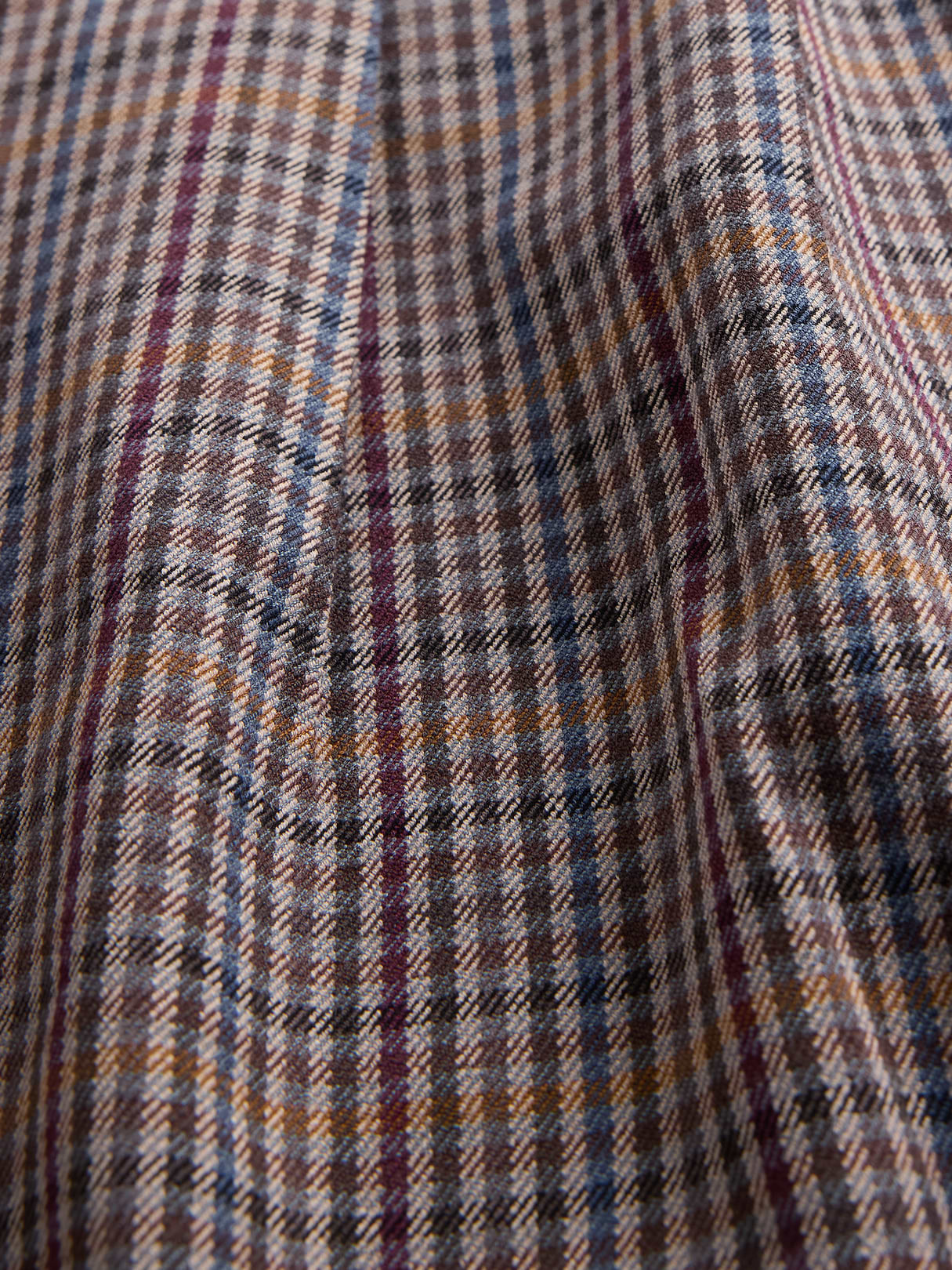 365 High Rise Pleated Trousers - Tonal brown plaid
