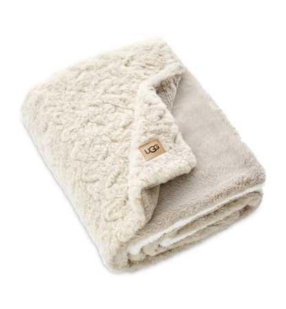 UGG® Orly Mixed Faux-Fur Throw, 50" x 70" - Snow