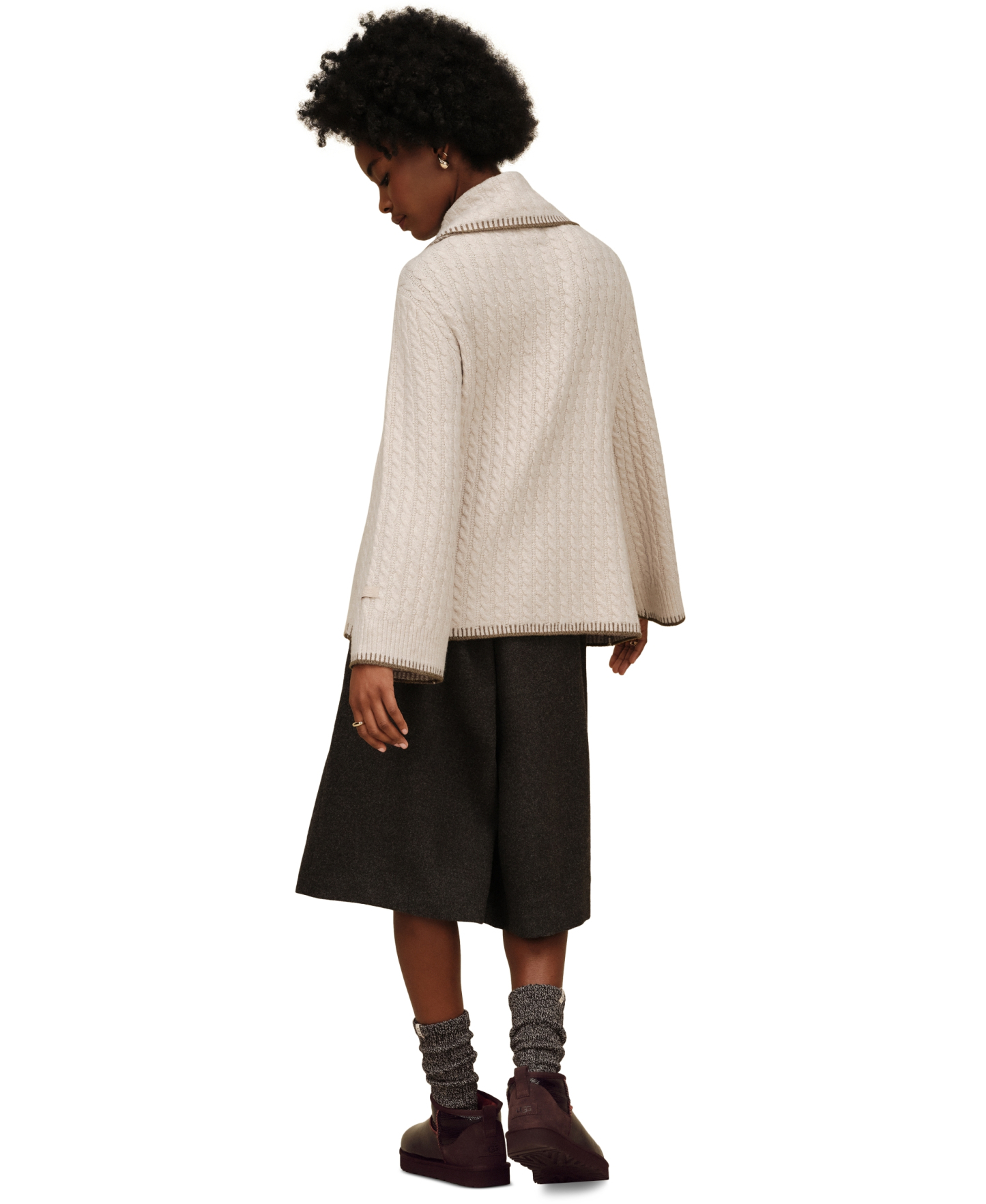 UGG® Women's Rylynn Quarter-Zip Cable-Knit Sweater - Beige