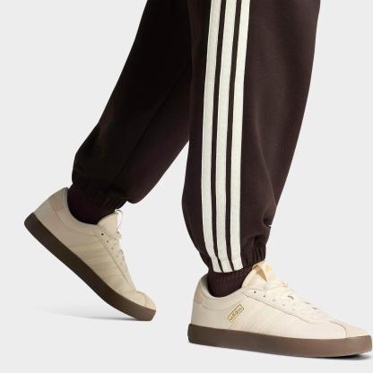 Women's adidas Essentials 3-Stripes Fleece Loose Pants - Aurora Coffee/Ivory