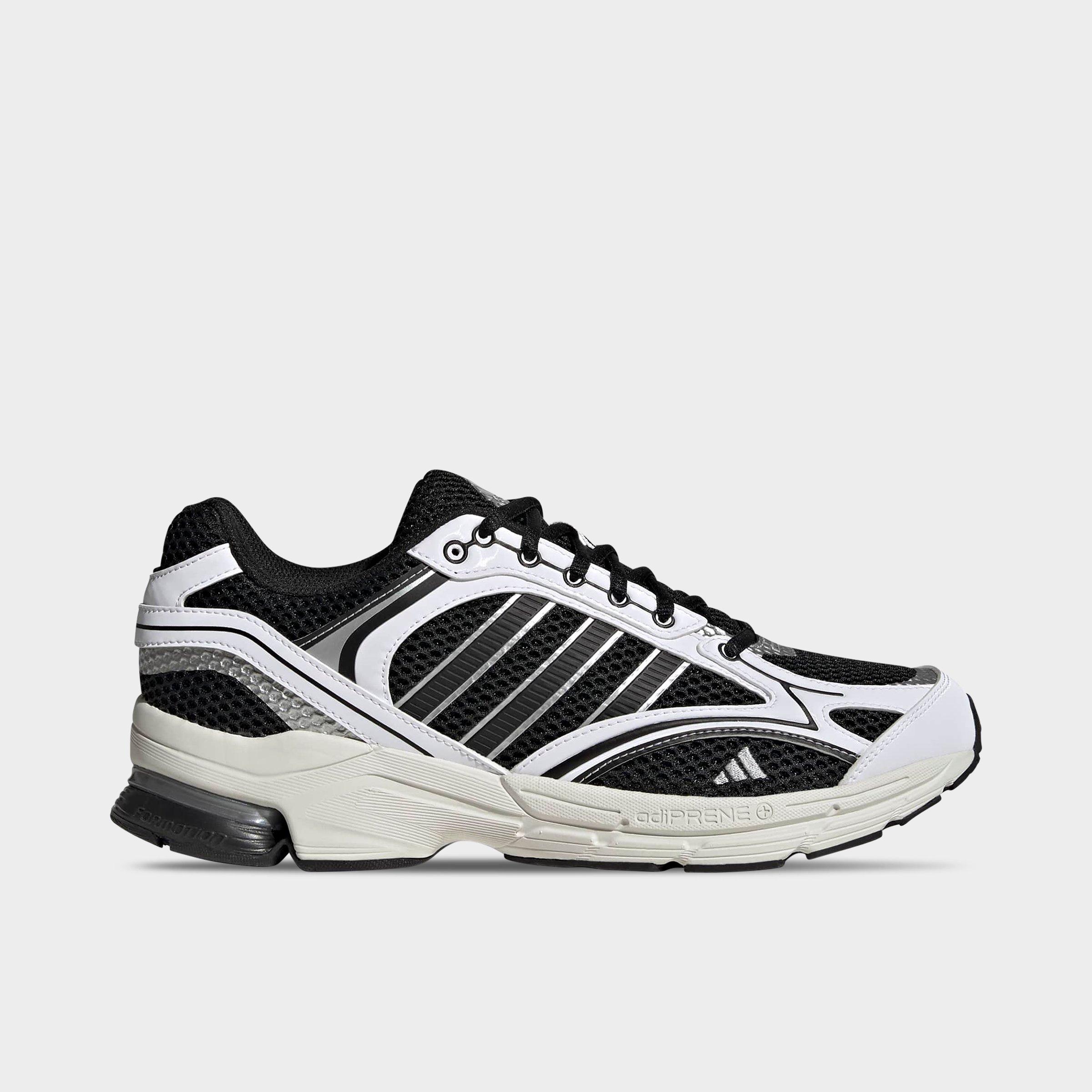 Men's adidas Spiritain 2000 Casual Shoes - Part 1 - Cloud White/Core Black/Matte Silver - Left shoe facing left. Outside of the shoe.