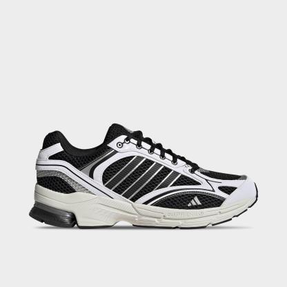 Men's adidas Spiritain 2000 Casual Shoes - Part 1 - Cloud White/Core Black/Matte Silver - Left shoe facing left. Outside of the shoe.