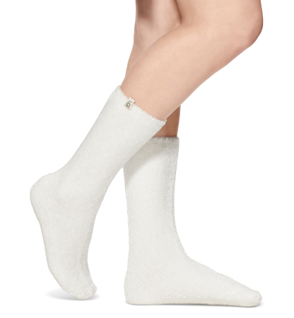 UGG Women's Leda Cozy Knit Crew Socks - White
