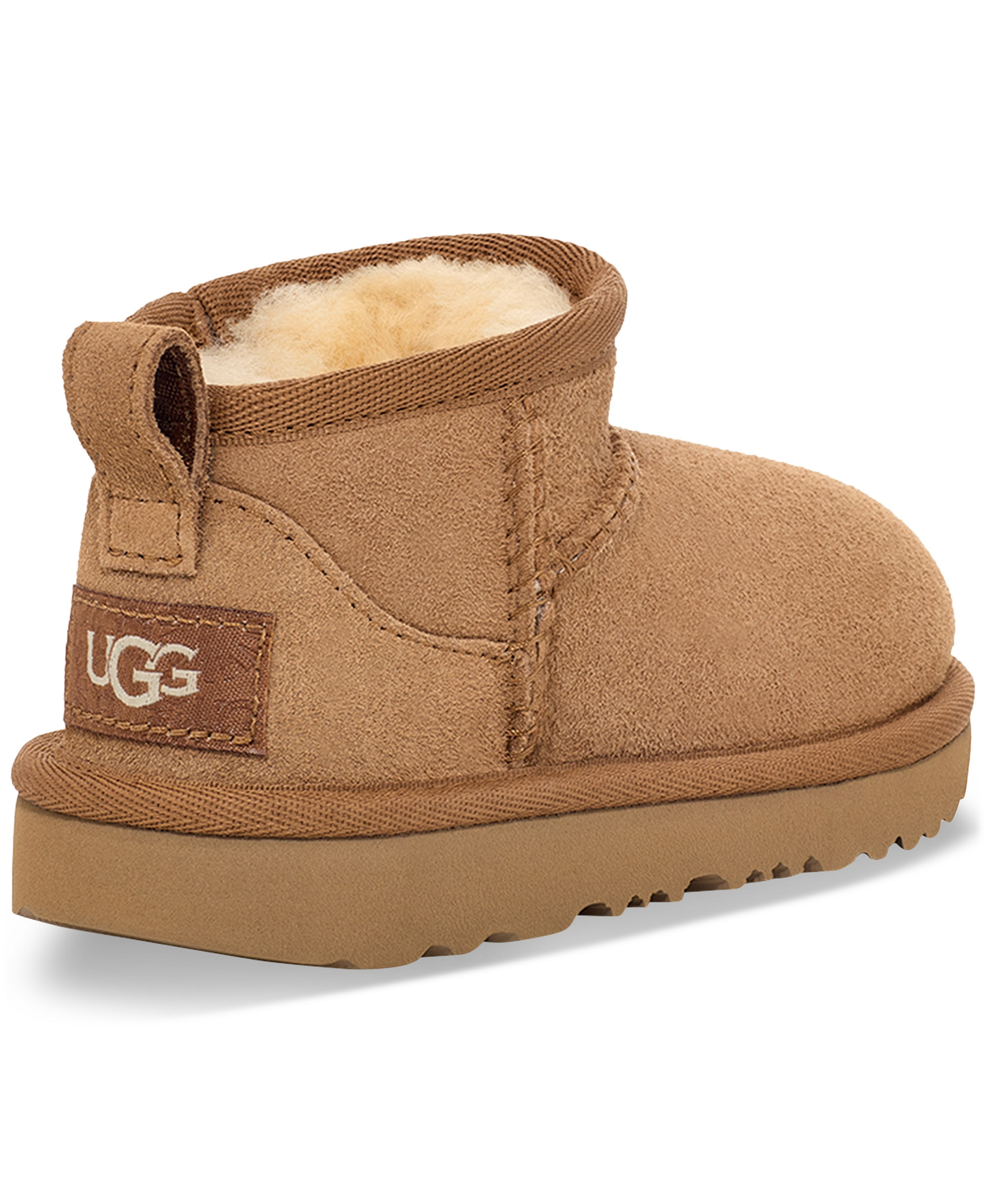 UGG® Toddler Classic Ultra Mini Round Toe Booties - Chestnut