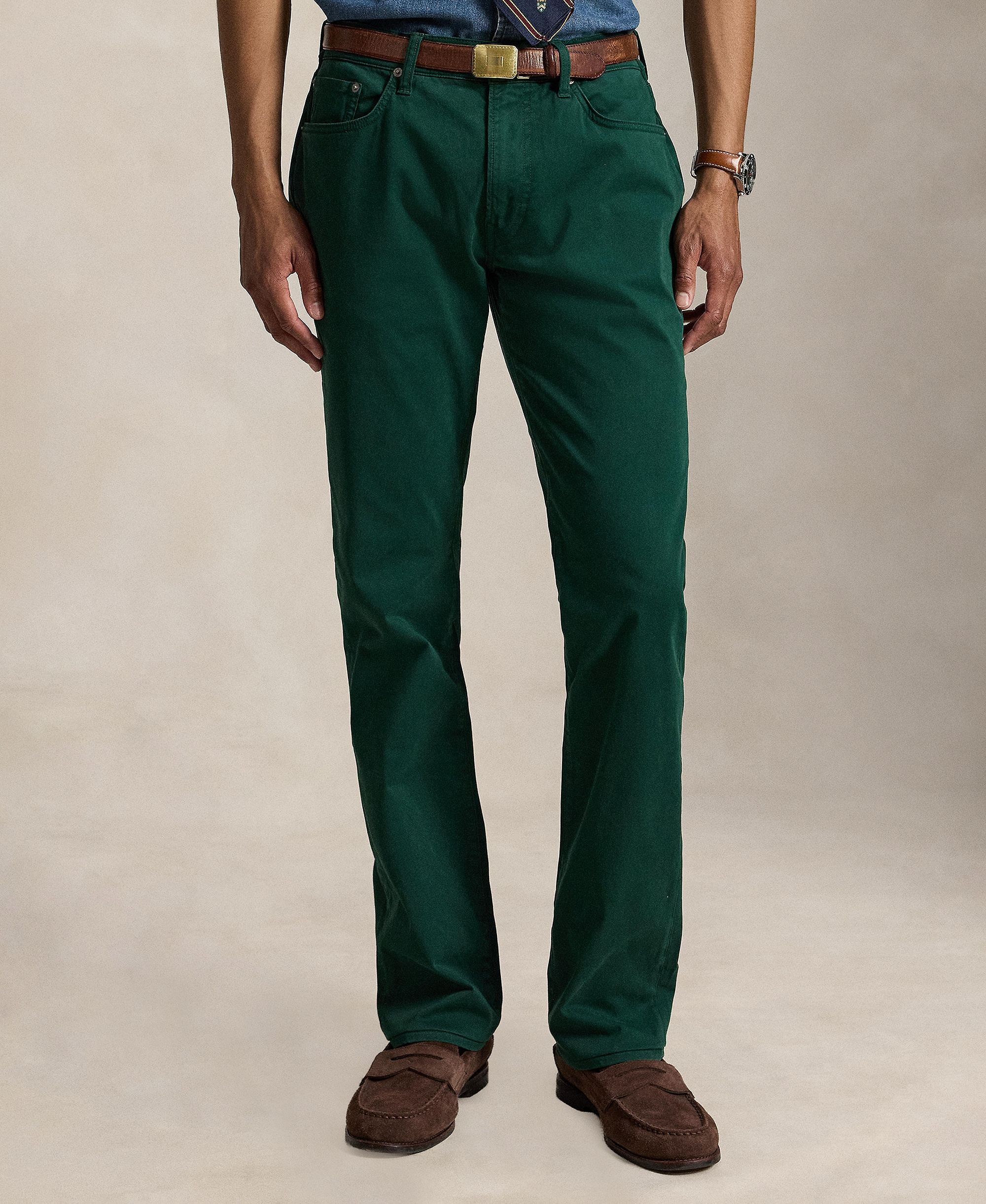 Polo Ralph Lauren Men's Varick Slim Straight Stretch Sateen Pants - Moss Agate