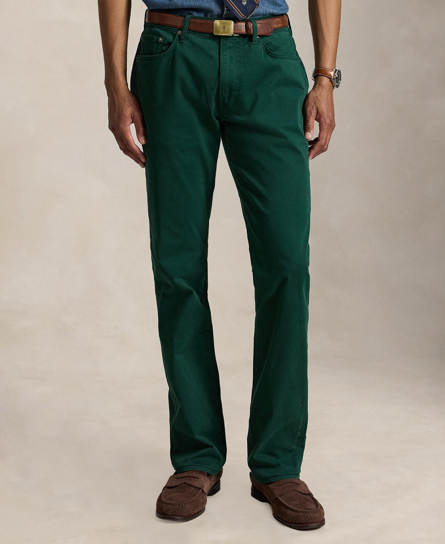 Polo Ralph Lauren Men's Varick Slim Straight Stretch Sateen Pants - Moss Agate