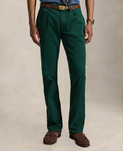 Polo Ralph Lauren Men's Varick Slim Straight Stretch Sateen Pants - Moss Agate
