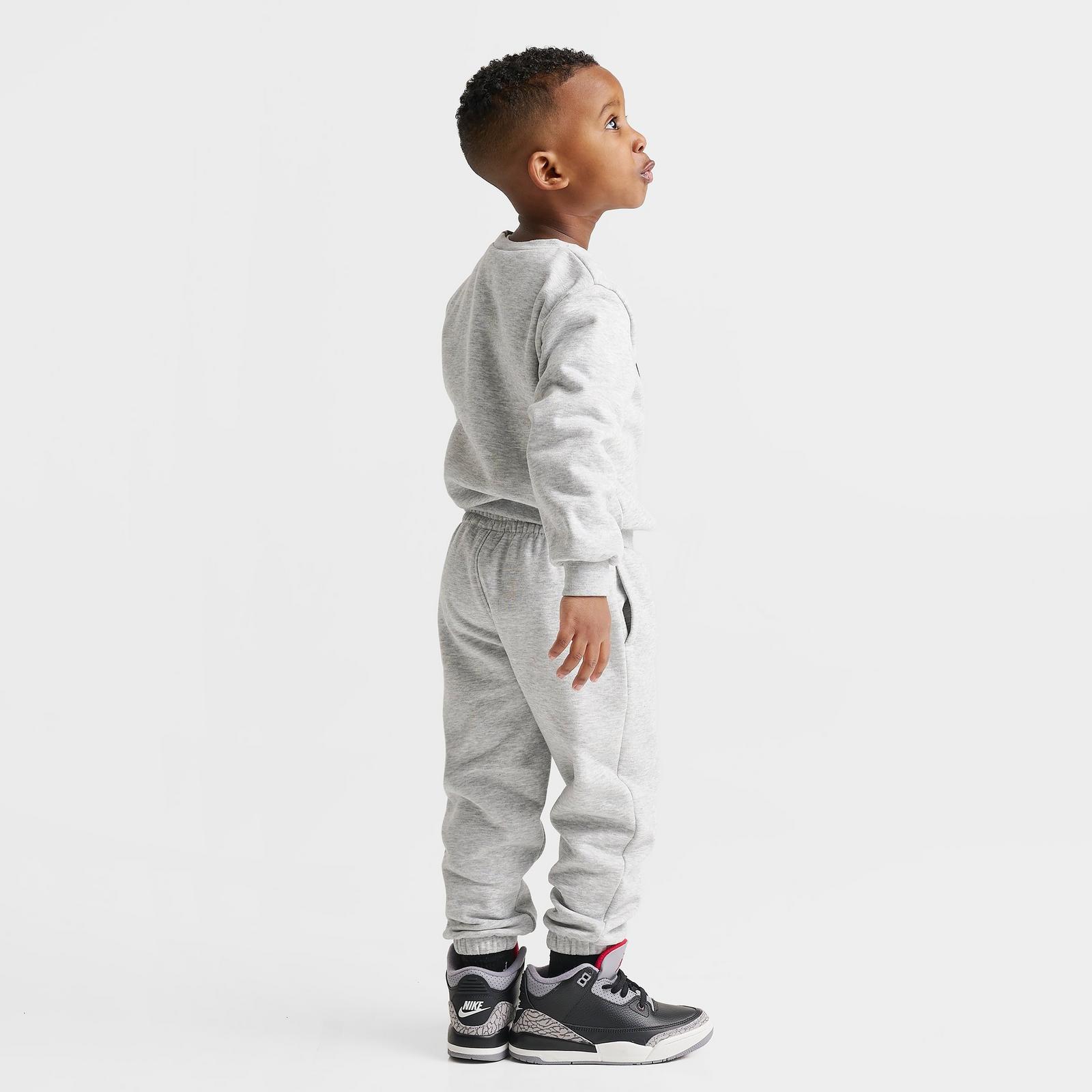 Kids' Toddler Jordan Jumpman Swoosh Crewneck Sweatshirt and Jogger Pants Set - Light Grey Heather - view 2