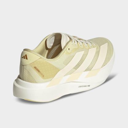 Women's adidas Adizero EVO SL Running Shoes - Part 1 - Dual Yellow/Warm Vanilla/Cream White - Back view