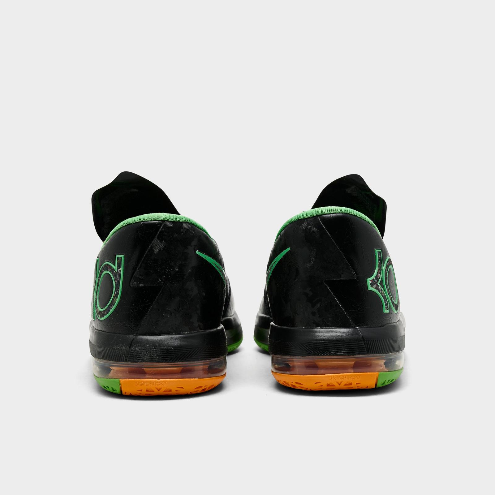 Big Kids' Nike KD 6 Basketball Shoes - Black/Multi-Color/Light Lucid Green