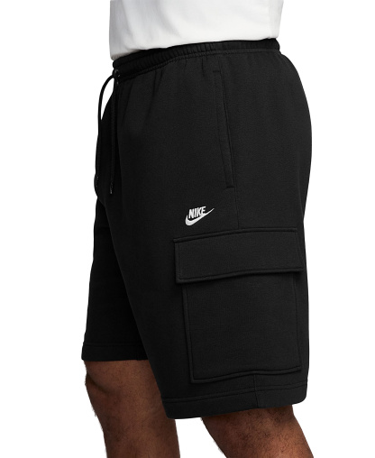 Nike Club Men's Fleece Cargo Shorts - Black/White