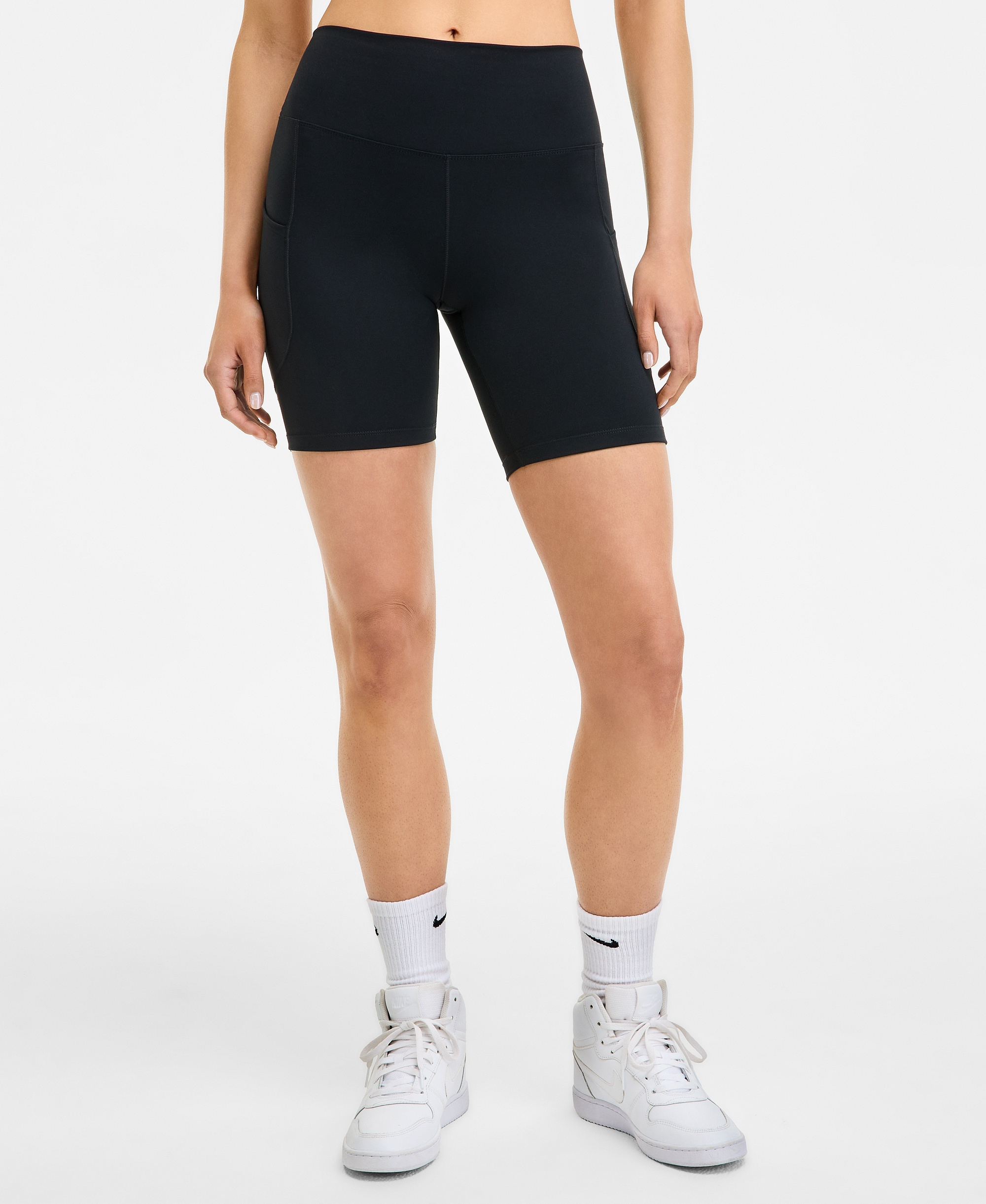 Nike Women's One High-Waisted Side-Pocket 8" Bike Shorts - Black/black
