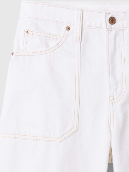 High Rise Barrel Jeans - New off white