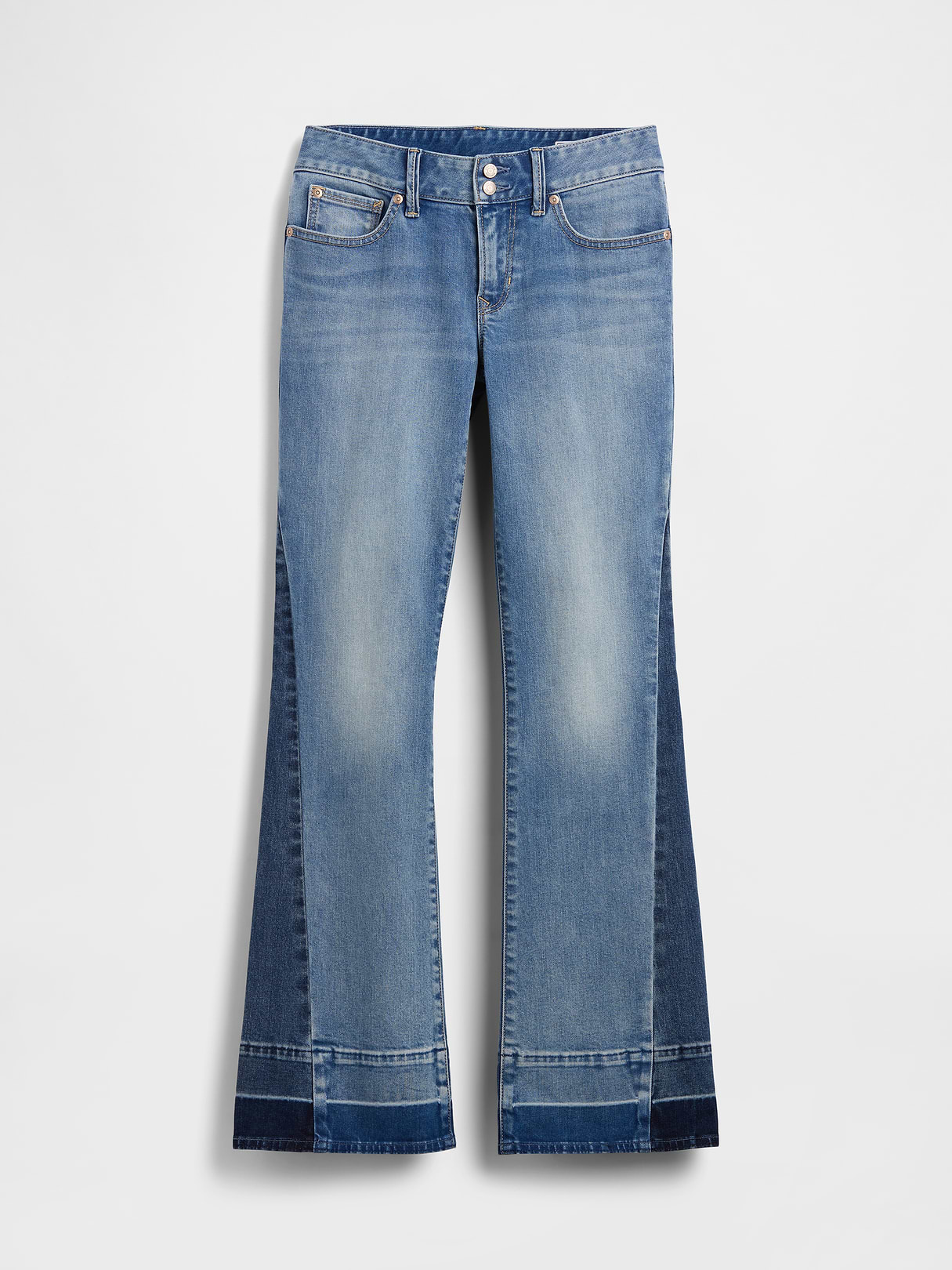 Low Rise Long & Lean Split-Hem Jeans - Light indigo