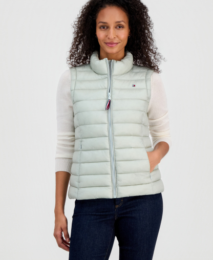 Tommy Hilfiger Women's Zip-Front Puffer Vest - Seagrass
