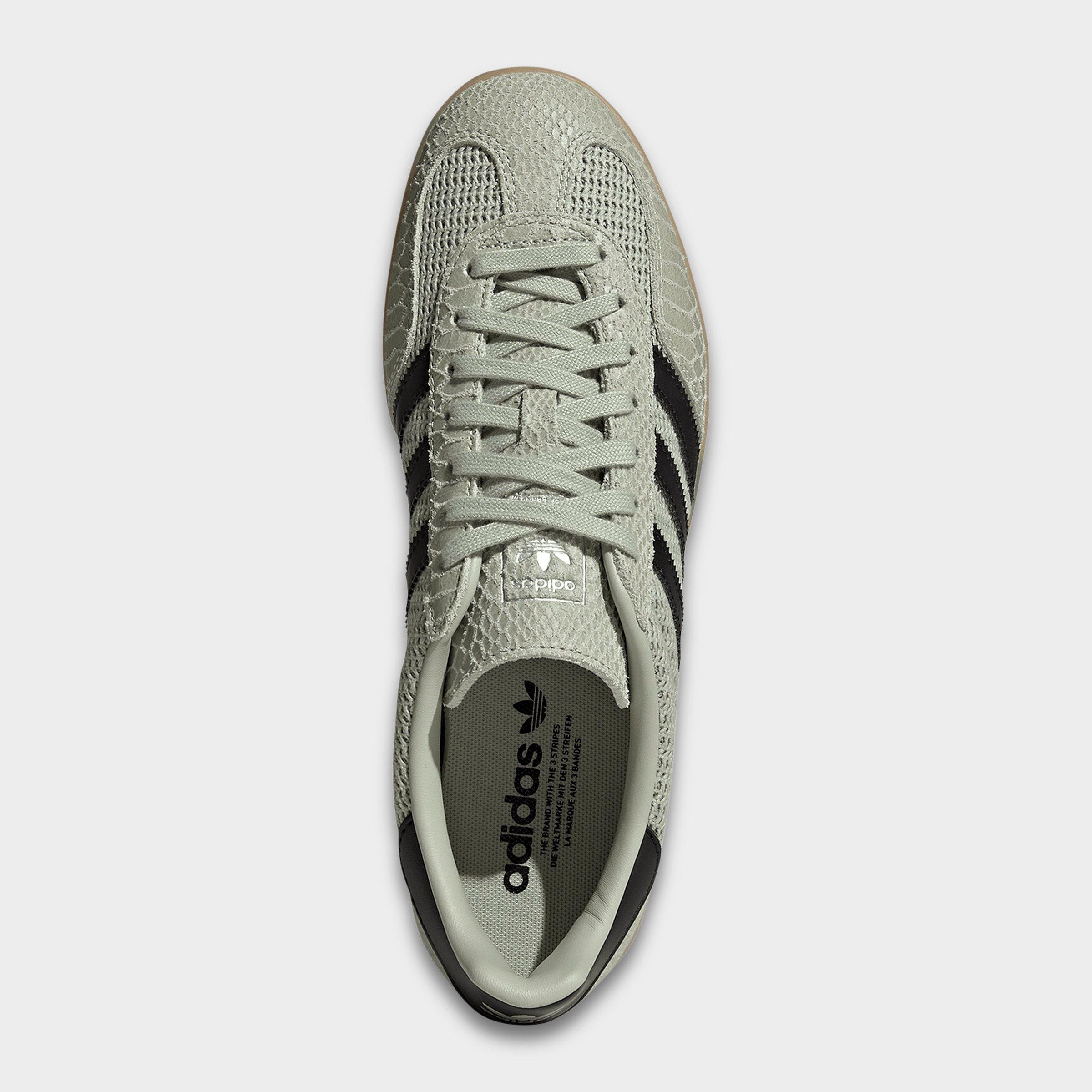 Men's adidas Originals Gazelle Indoor Casual Shoes - Halo Green/Core Black/Gum - Top view