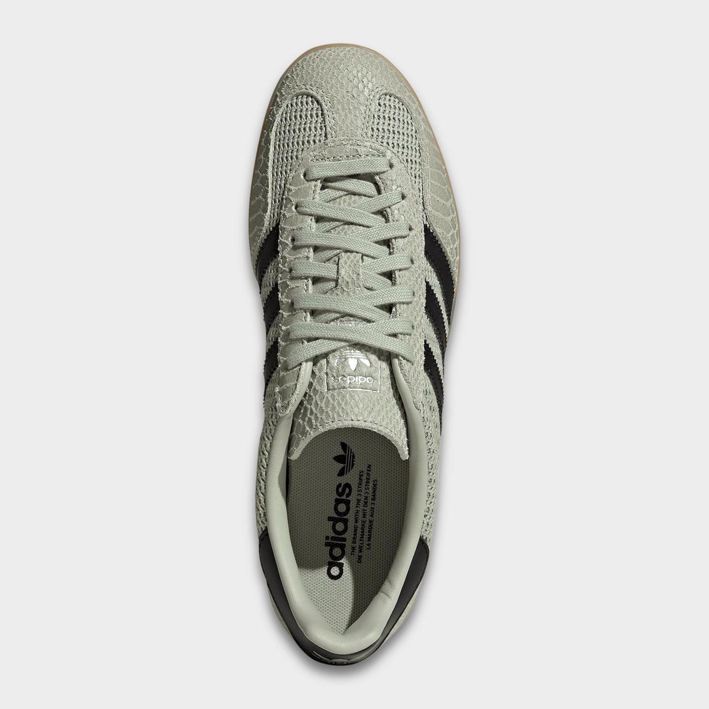 Men's adidas Originals Gazelle Indoor Casual Shoes - Halo Green/Core Black/Gum - Top view
