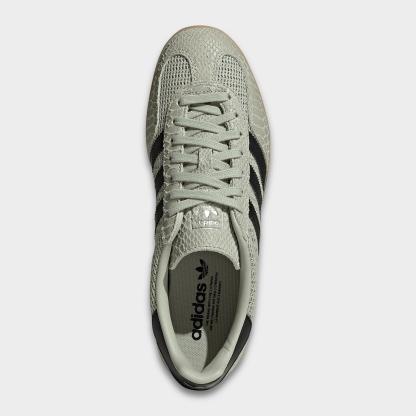 Men's adidas Originals Gazelle Indoor Casual Shoes - Halo Green/Core Black/Gum - Top view
