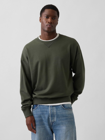 Adult Heavyweight French Terry Oversized Sweatshirt - DEEP DEPTHS GREEN