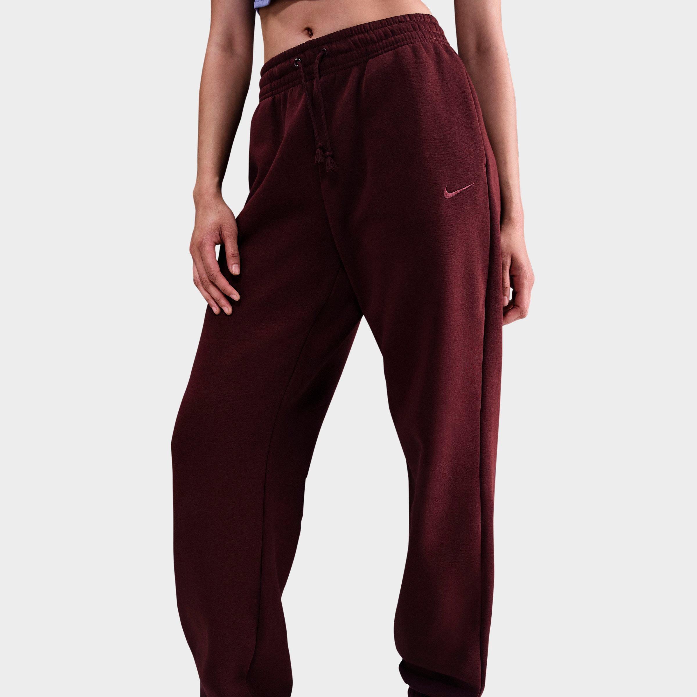 Women's Nithtke Sportswear Phoenix Fleece Oversized High-Waisted Jogger Pants - Burgundy Crush/Burgundy Crush