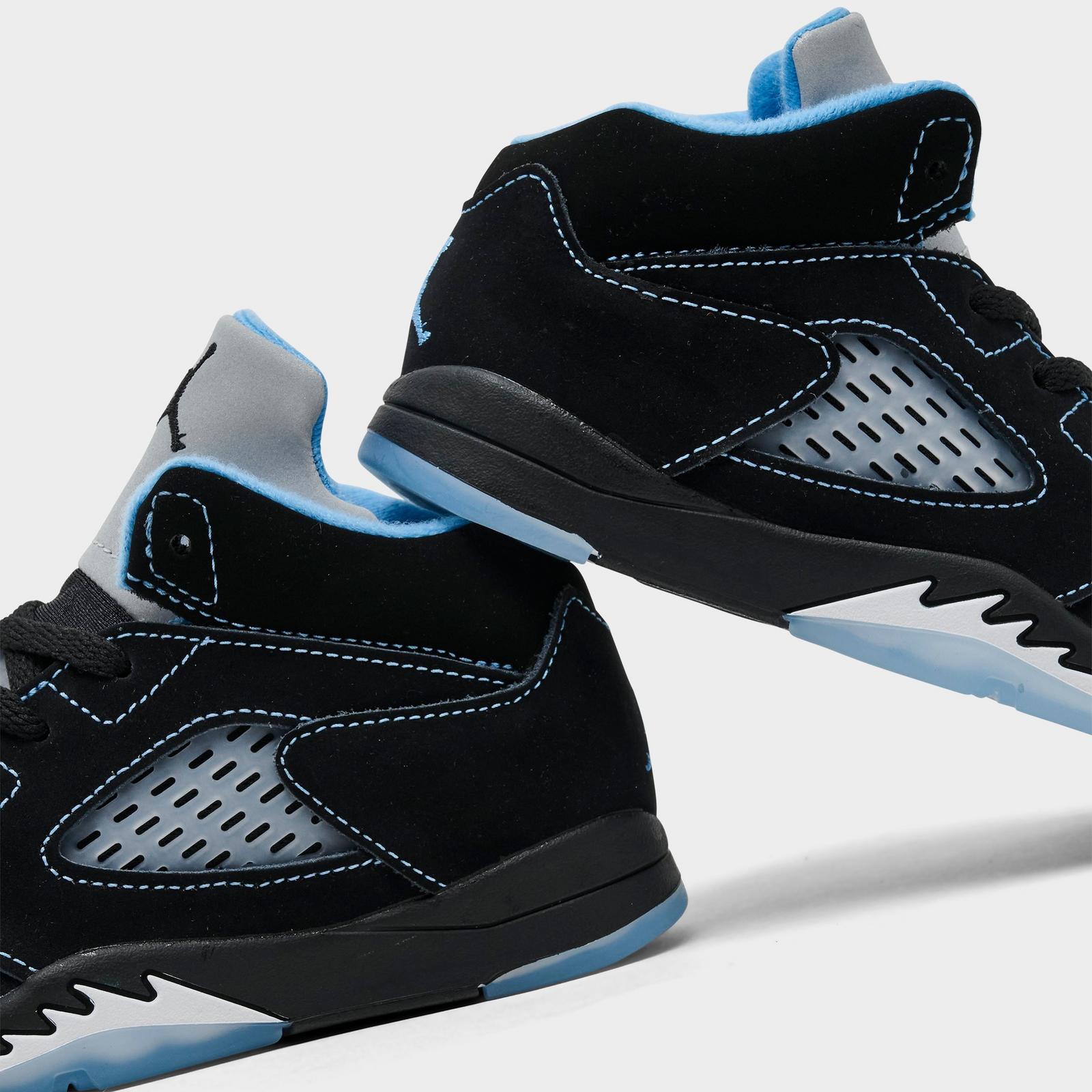 Kids' Toddler Air Jordan Retro 5 Basketball Shoes - Black/University Blue/White - view 3