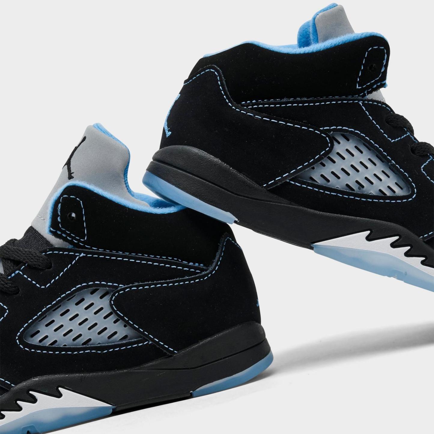 Kids' Toddler Air Jordan Retro 5 Basketball Shoes - Black/University Blue/White - view 3
