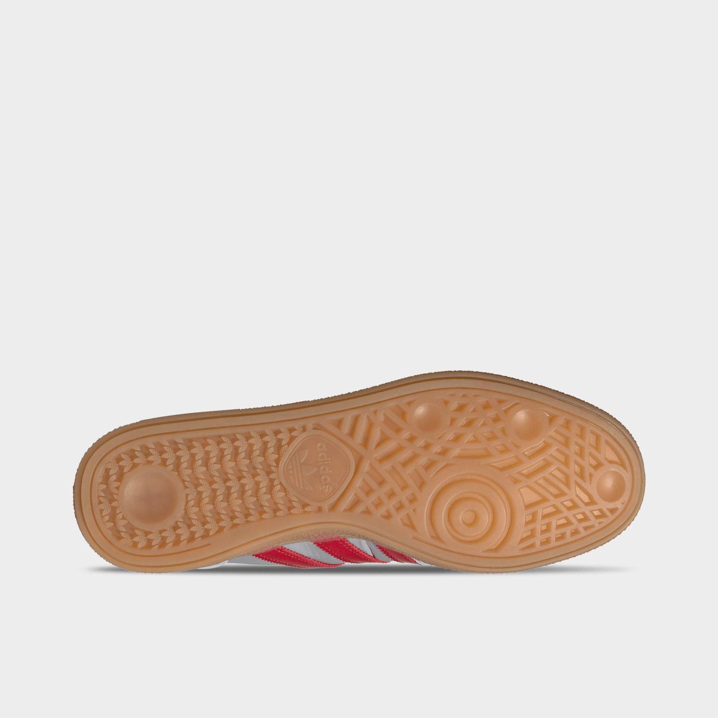 Men's adidas Originals Handball Spezial Casual Shoes - Part 3 - Halo Silver/Team Victory Red/Gum - Bottom view