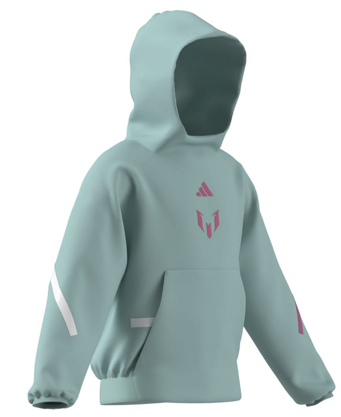 adidas Boys' and Girls' 6-20 Messi Z.N.E. Soccer Hoodie - Semi Flash Aqua