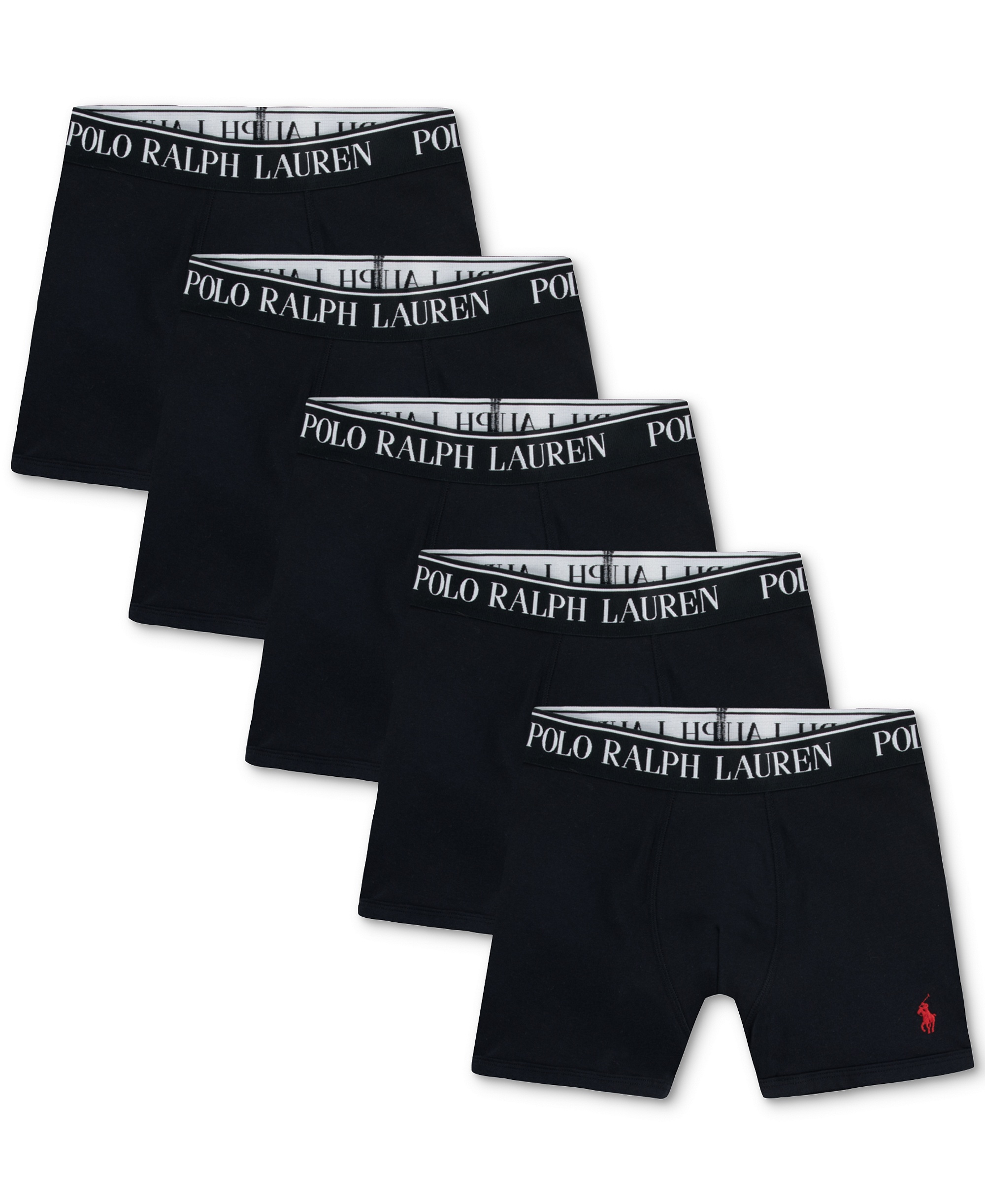 Polo Ralph Lauren Boys' 8-20 Stretch Boxer Briefs, 5-Pack - Polo Black