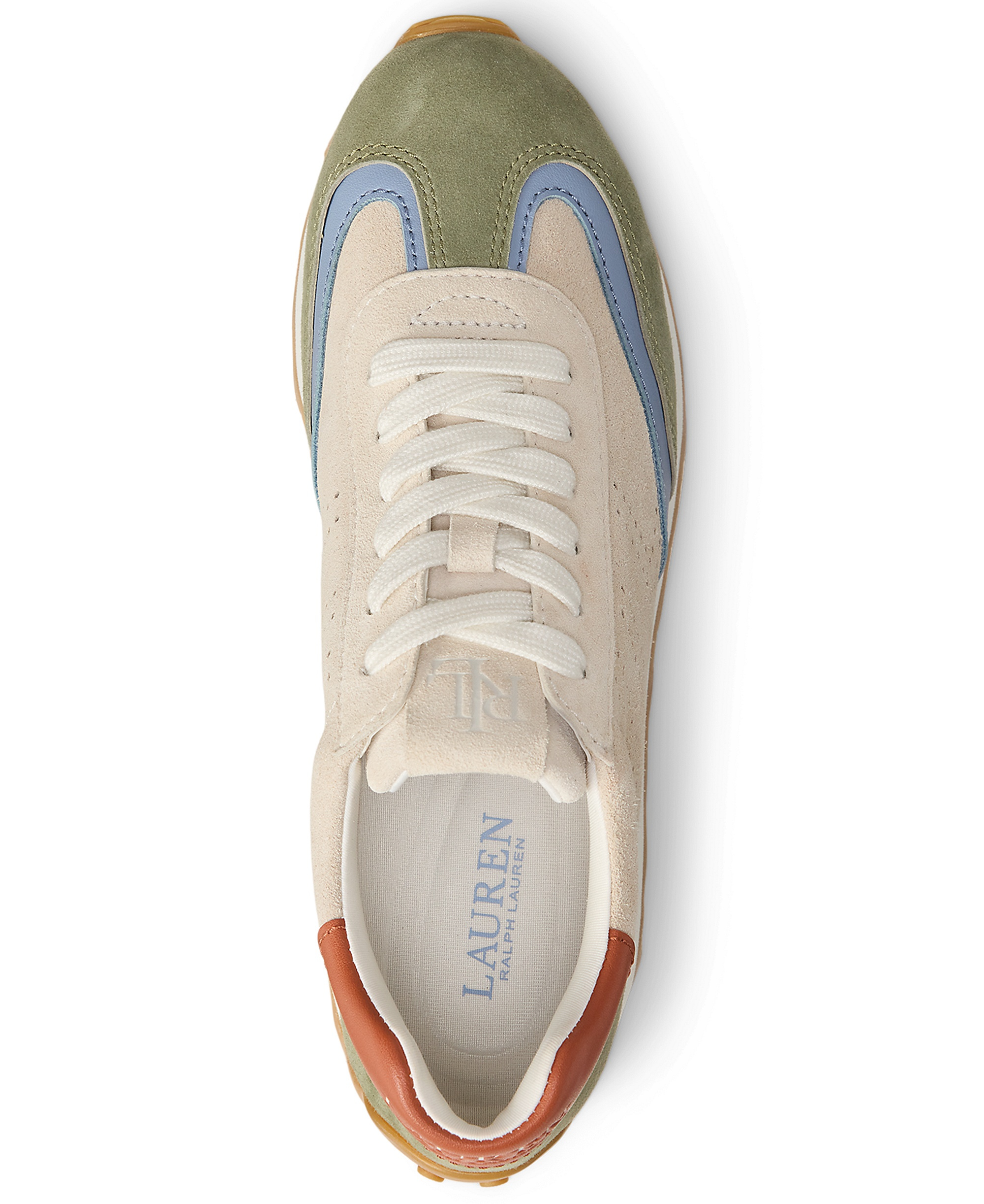 Lauren Ralph Lauren Women's Dani Perforated Round Toe Sneakers - Expresso Sand/Sage Green/Dusty Blue/Red Terracotta