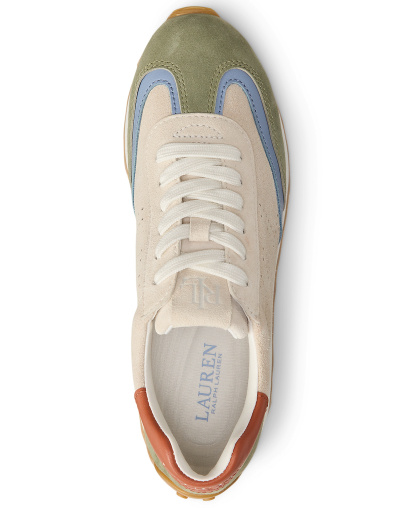 Lauren Ralph Lauren Women's Dani Perforated Round Toe Sneakers - Expresso Sand/Sage Green/Dusty Blue/Red Terracotta