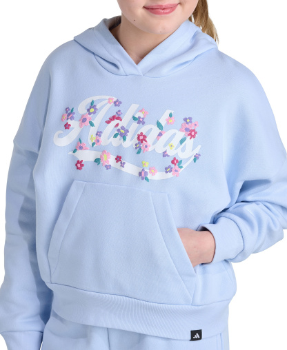 adidas Girls' 8-16 Long-Sleeve Hooded Sweatshirt - Crystal Sky