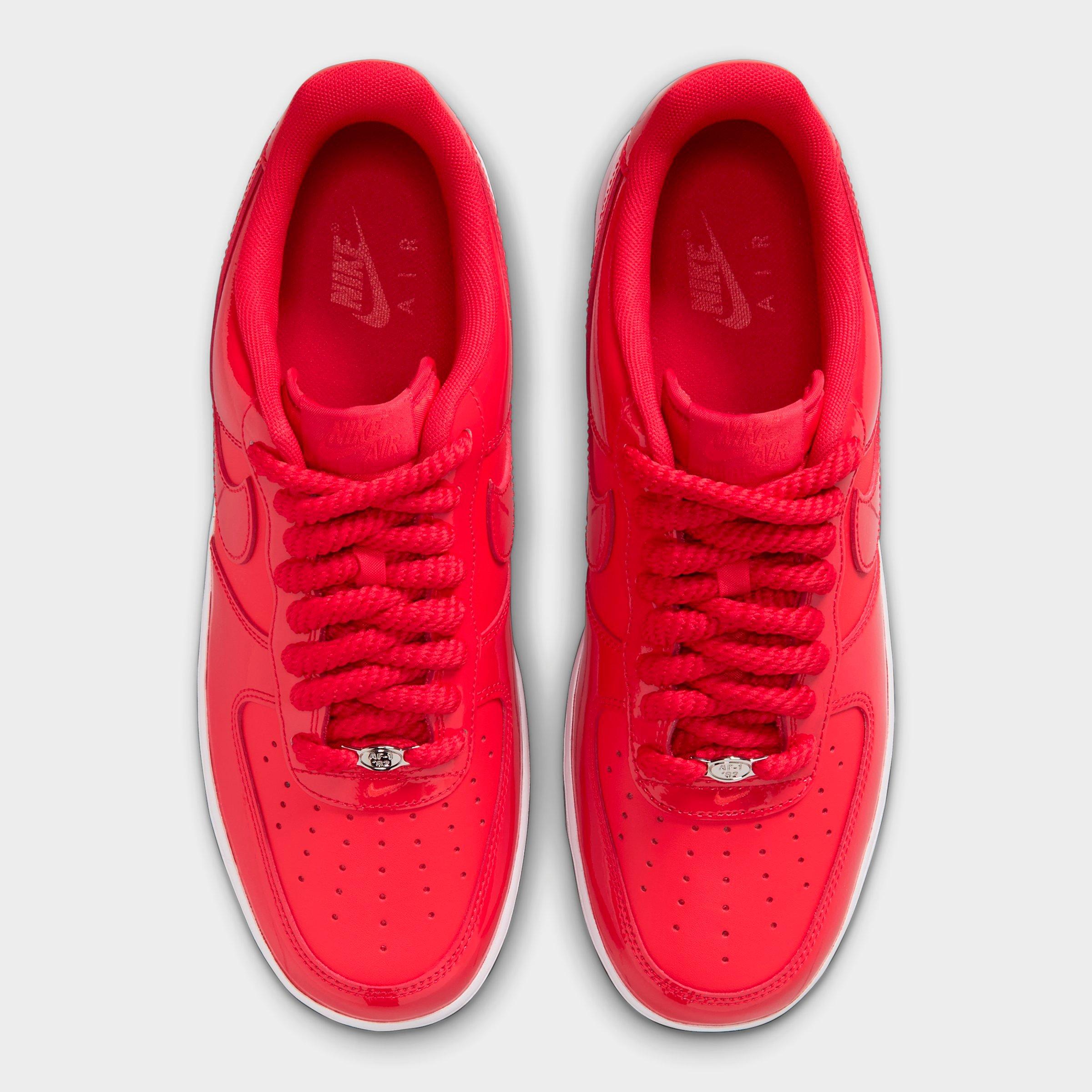Men's Nithtke Air Force 1 '07 Patent Leather Casual Shoes - University Red/White/Metallic Silver/Light Crimson - Top view