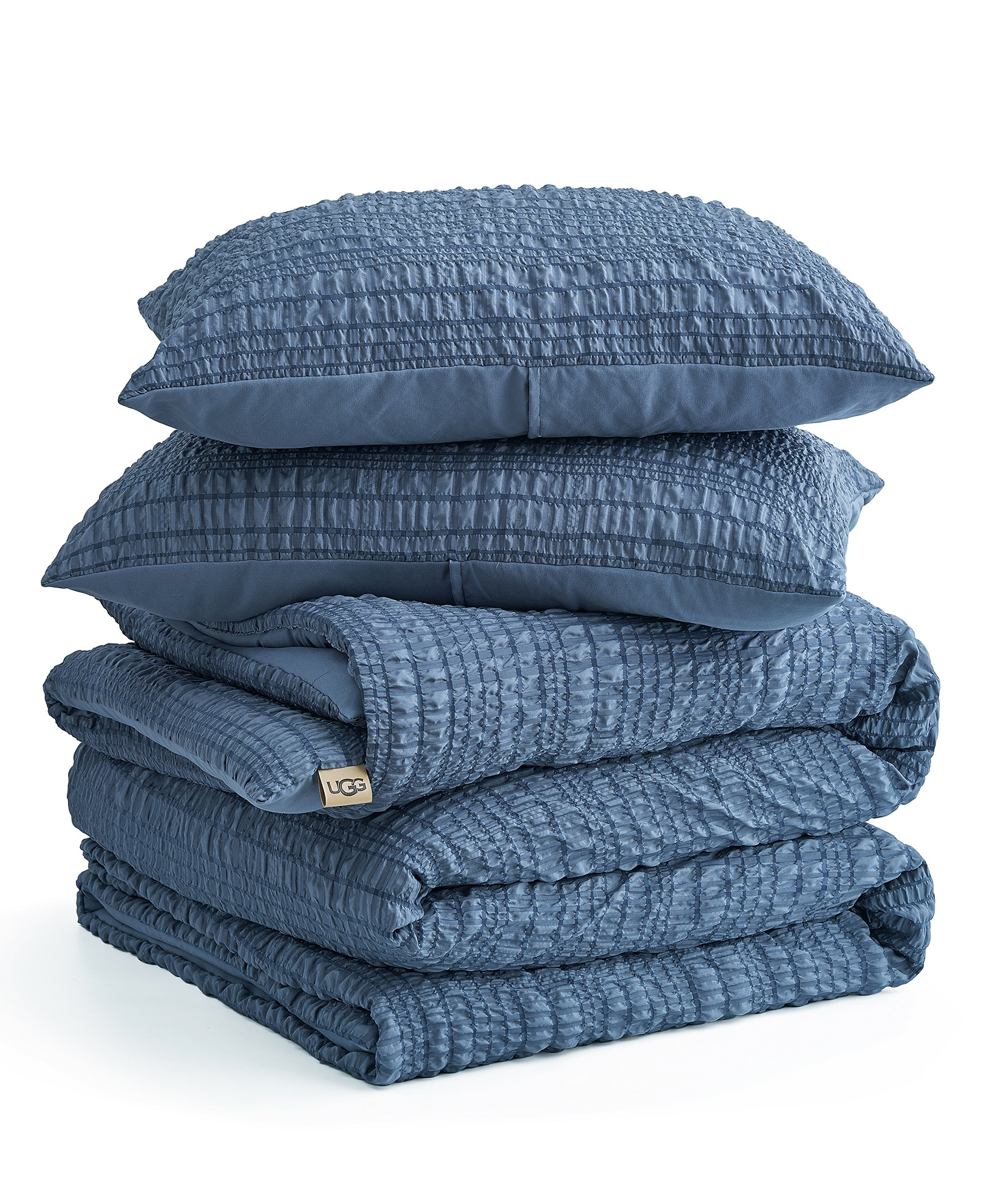 UGG® Devon Seersucker 2-Piece Comforter Set, Twin XL - Tahoe Blue