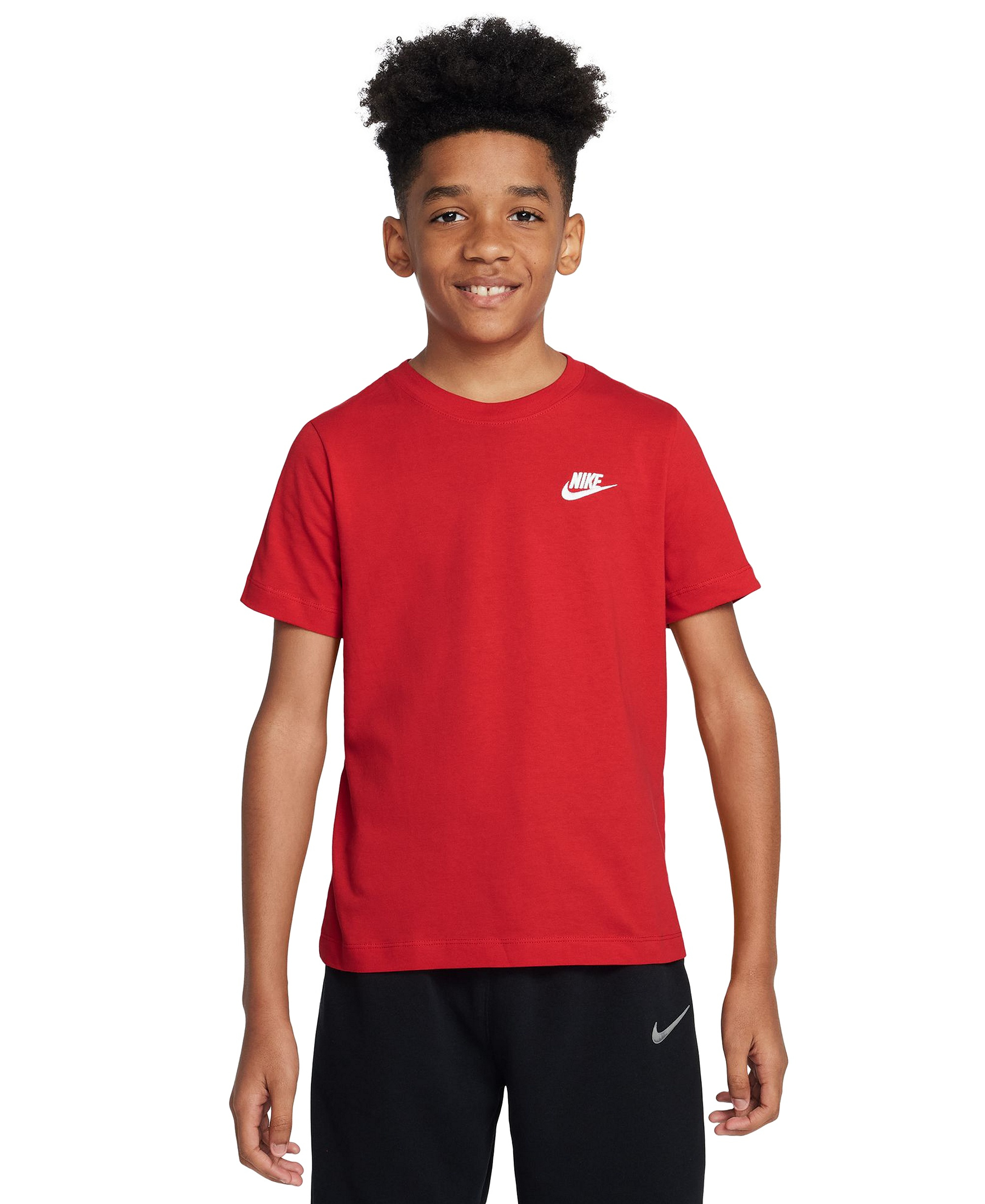 Nike Boys' and Girls' 6-20 Sportswear Embroidered Logo Graphic T-Shirt - University Red