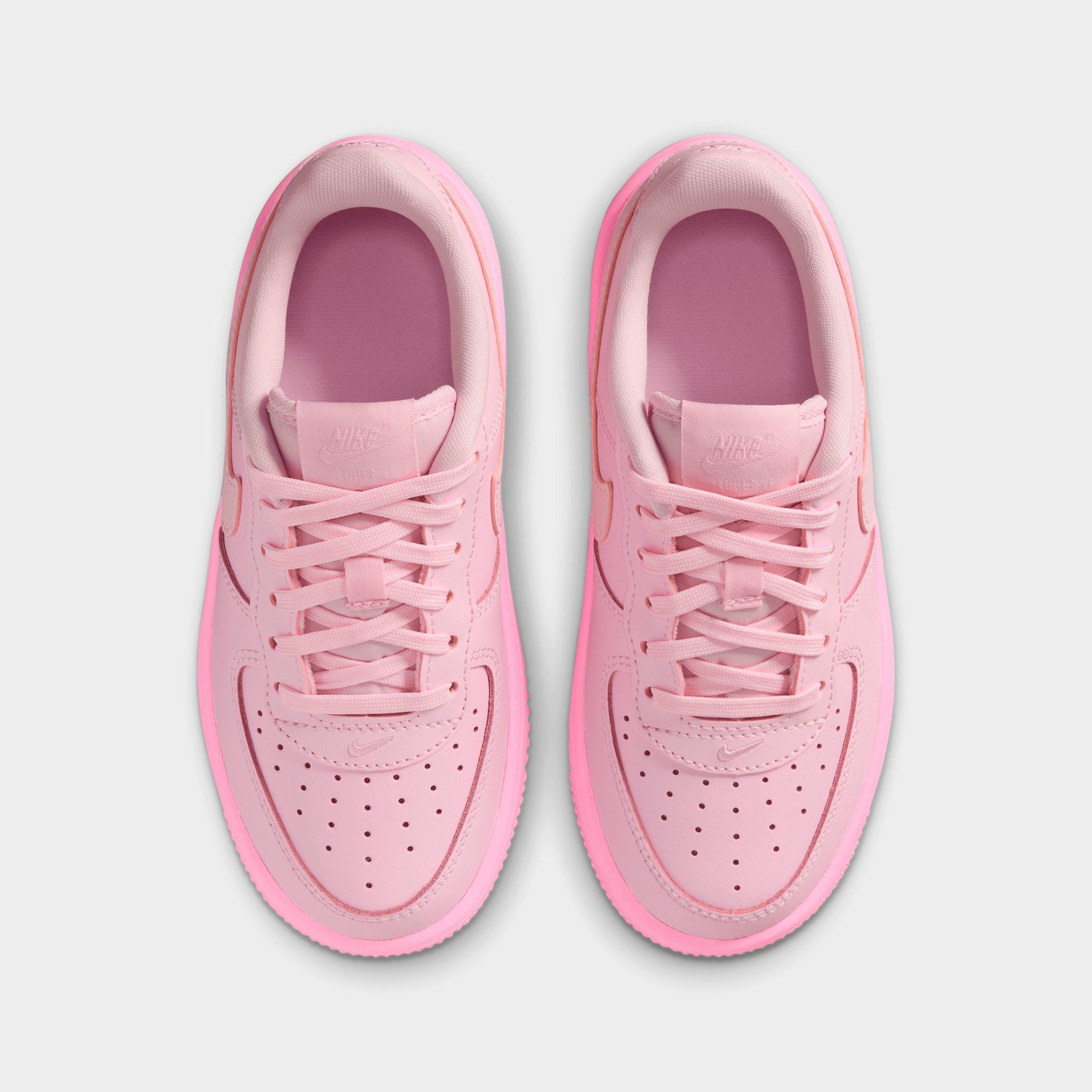 Little Kids' Nithtke Force 1 Casual Shoes - Part 1 - Pink Foam/Pink Rise - Top view