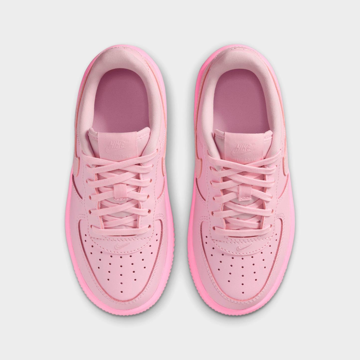 Little Kids' Nithtke Force 1 Casual Shoes - Part 1 - Pink Foam/Pink Rise - Top view