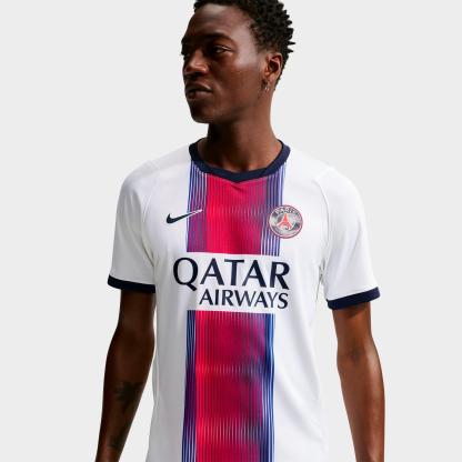 Men's Nithtke Paris Saint-Germain 2026-27 Stadium Away Dri-FIT Replica Soccer Jersey - White/College Navy/College Navy