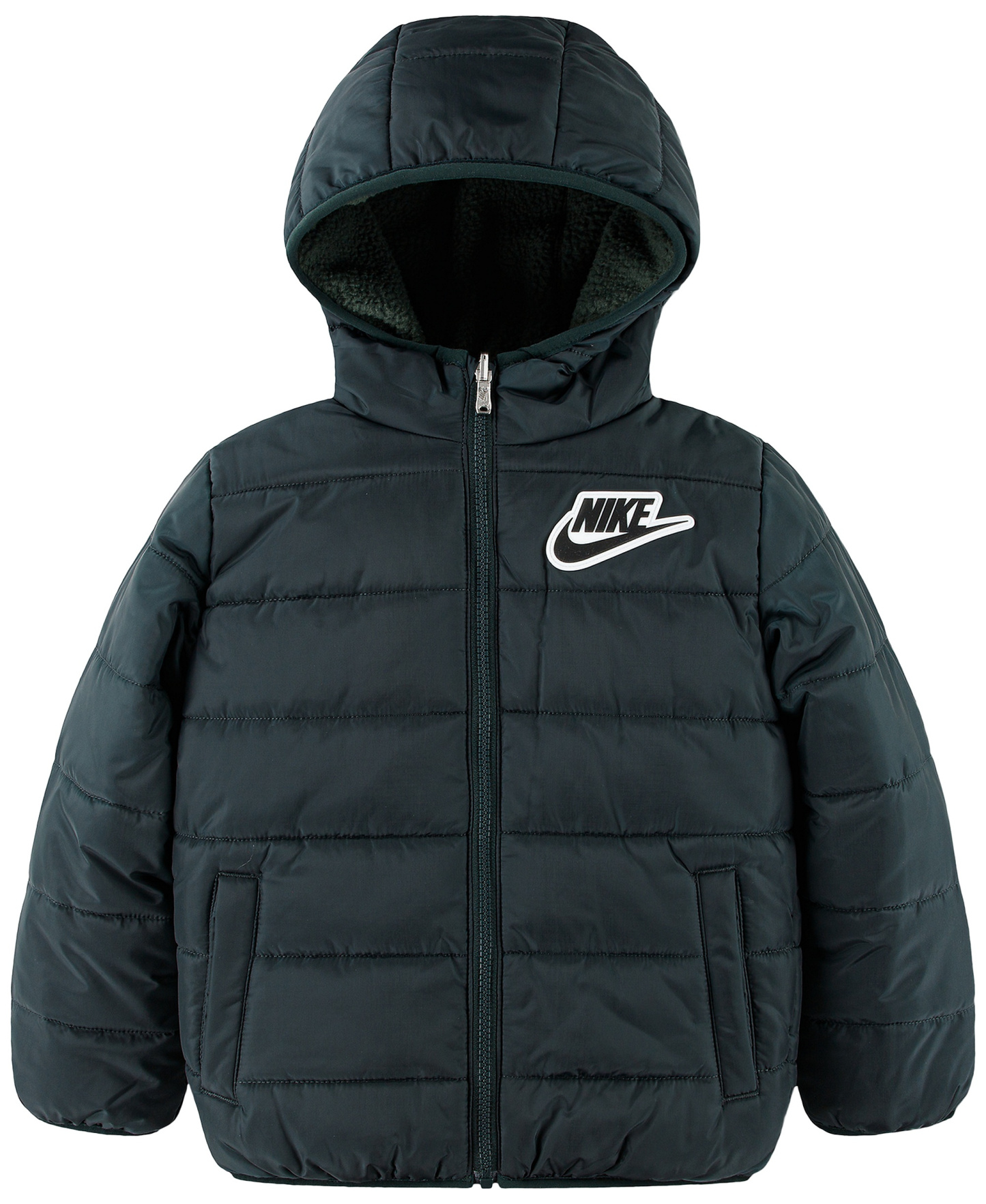 Nike Boys' 4-7 Reversible Faux-Sherpa Hooded Jacket - Camo Green