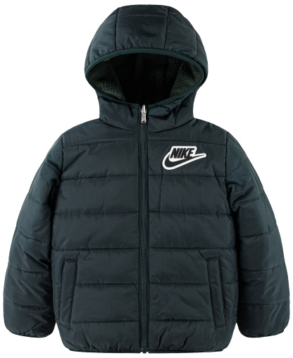 Nike Boys' 4-7 Reversible Faux-Sherpa Hooded Jacket - Camo Green