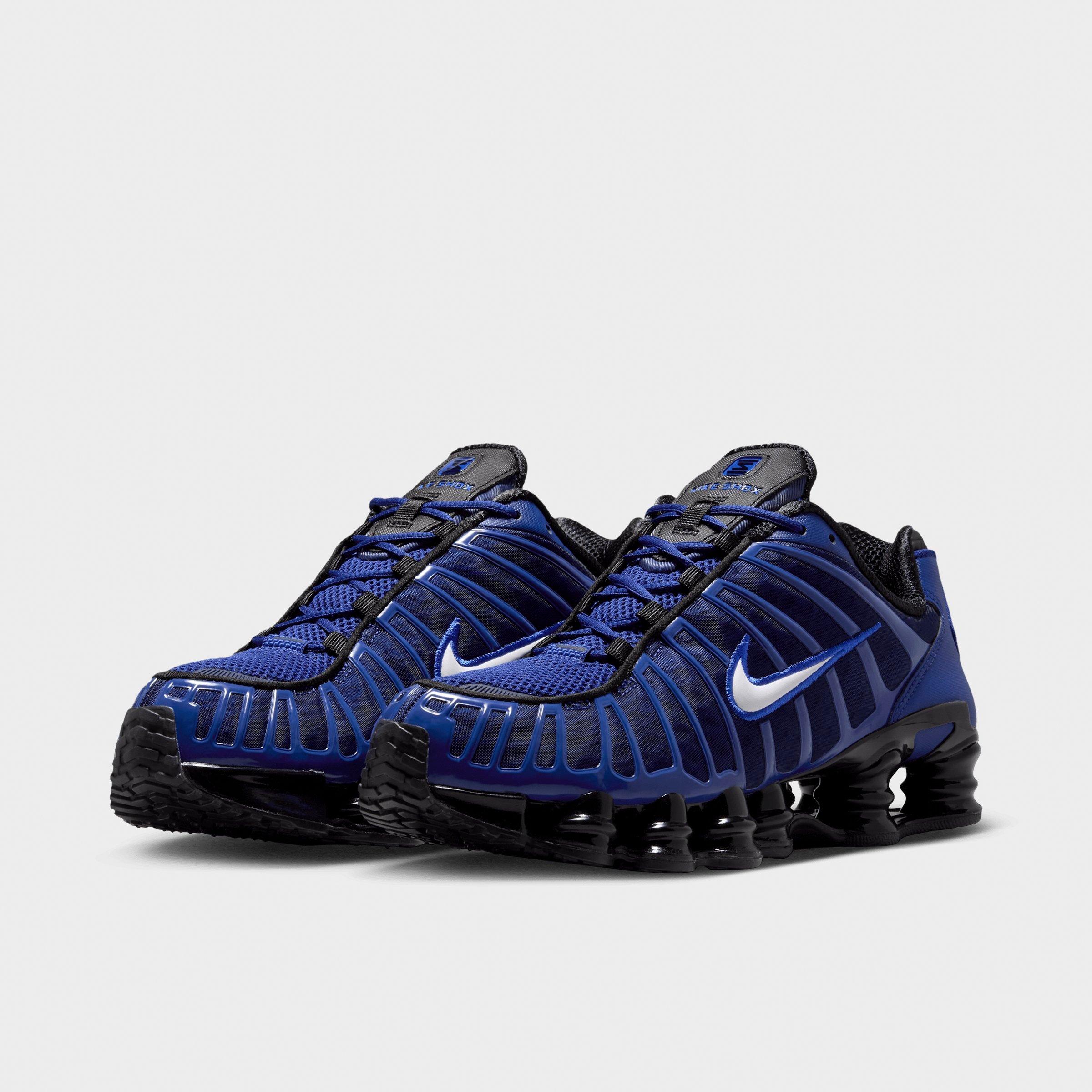 Men's Nithtke Shox TL Casual Shoes - Part 1 - Deep Royal Blue/Black/Racer Blue/White - Both shoes facing left