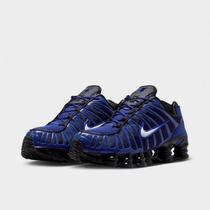 Men's Nithtke Shox TL Casual Shoes - Part 1 - Deep Royal Blue/Black/Racer Blue/White - Both shoes facing left