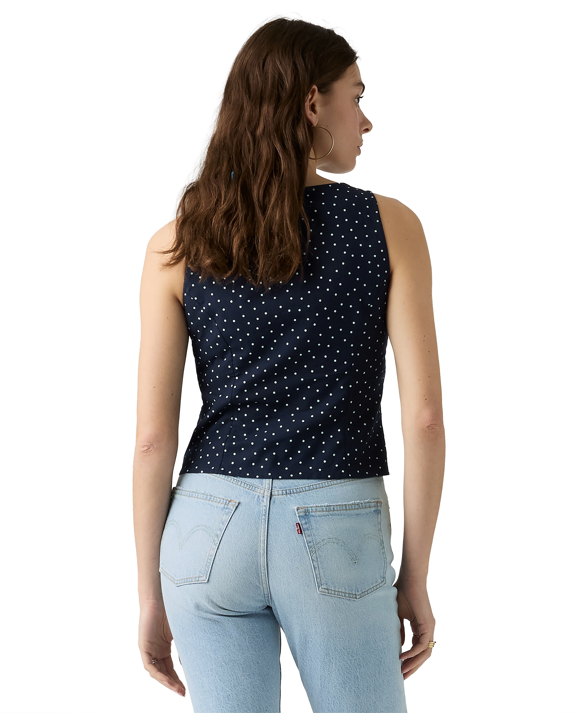 Levi's Women's Pippa Sleeveless Top - Inga Dot Navy Blazer