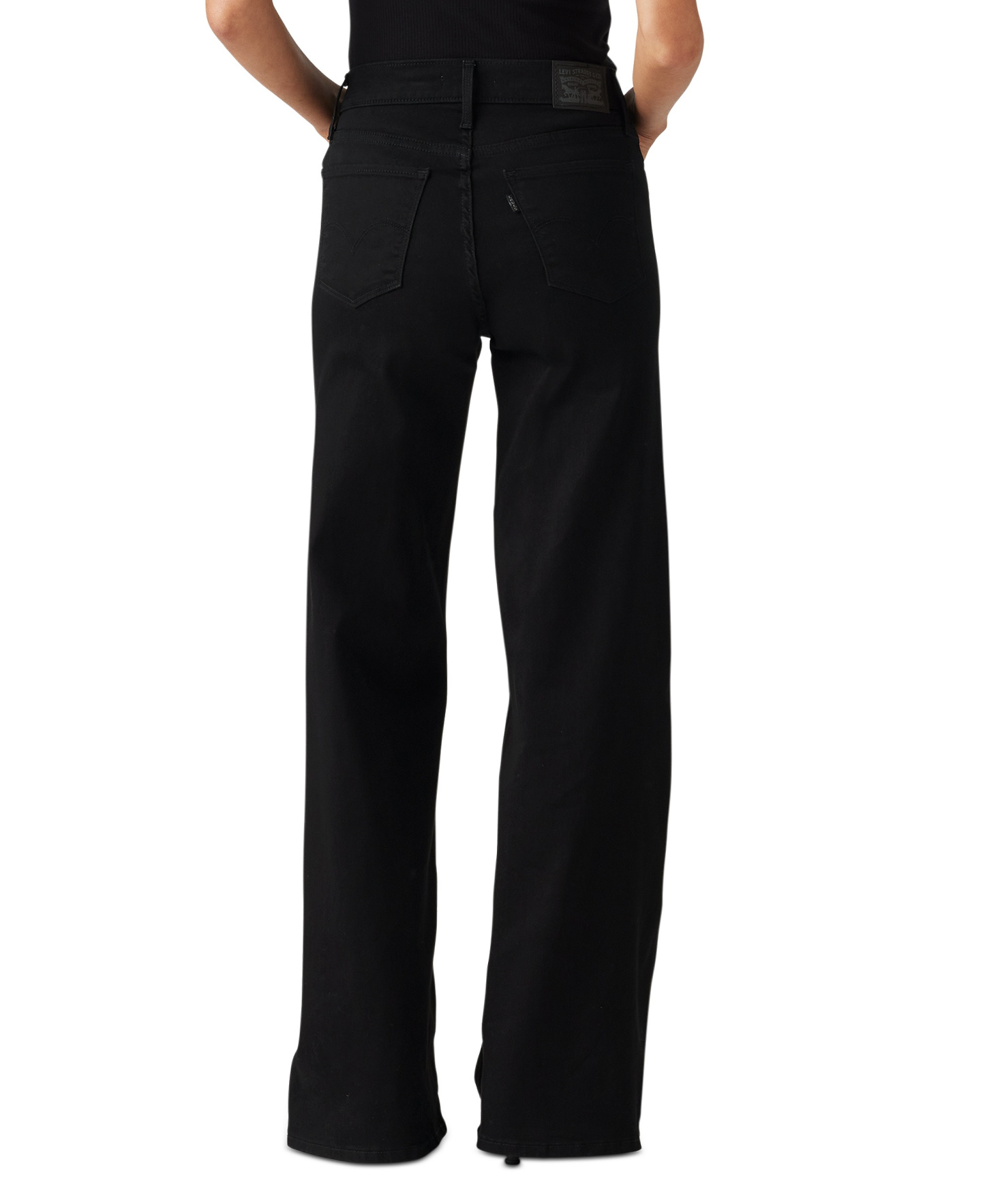 Levi's Women's 318 Shaping Stellar-Stretch Wide-Leg Jeans in short length - Soft Black